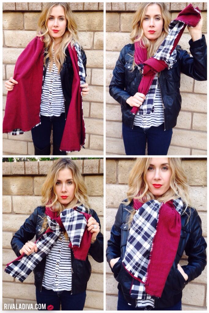 DIY Double Sided Blanket Scarf Tutorial Riva la Diva