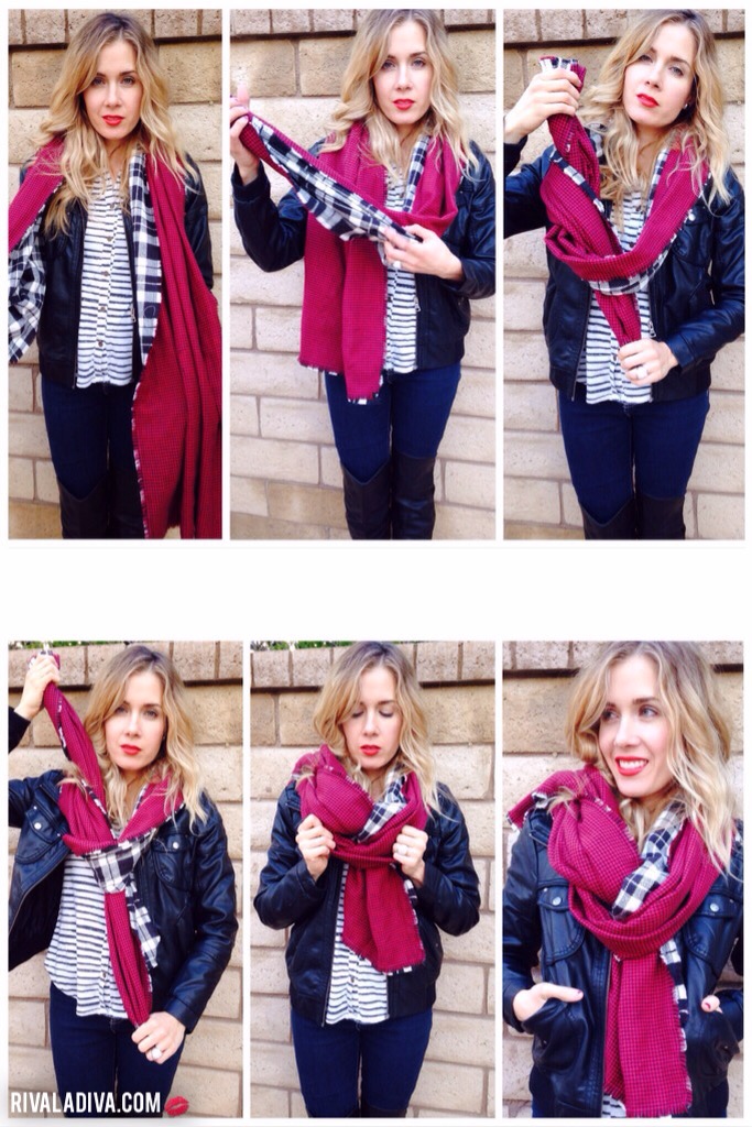 DIY Double Sided Blanket Scarf Tutorial Riva la Diva