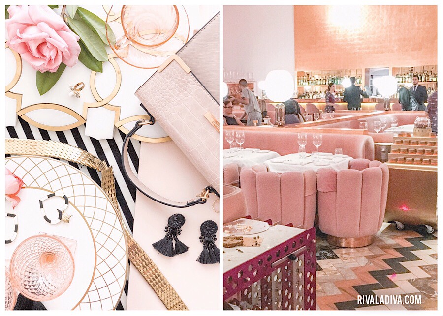 Sketch London pink tea room. Pink chairs. Pink glass wear. Blush fashion.